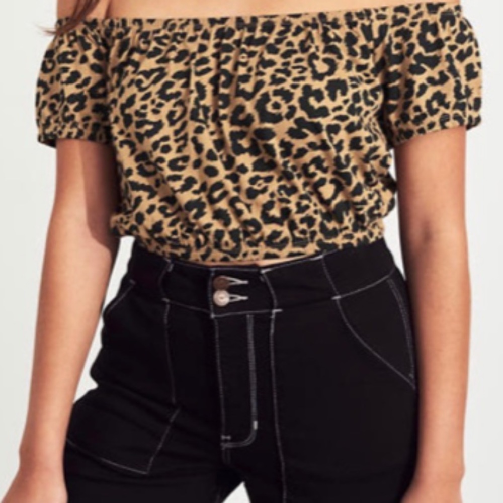 Hollister Leopard Print Crop Top